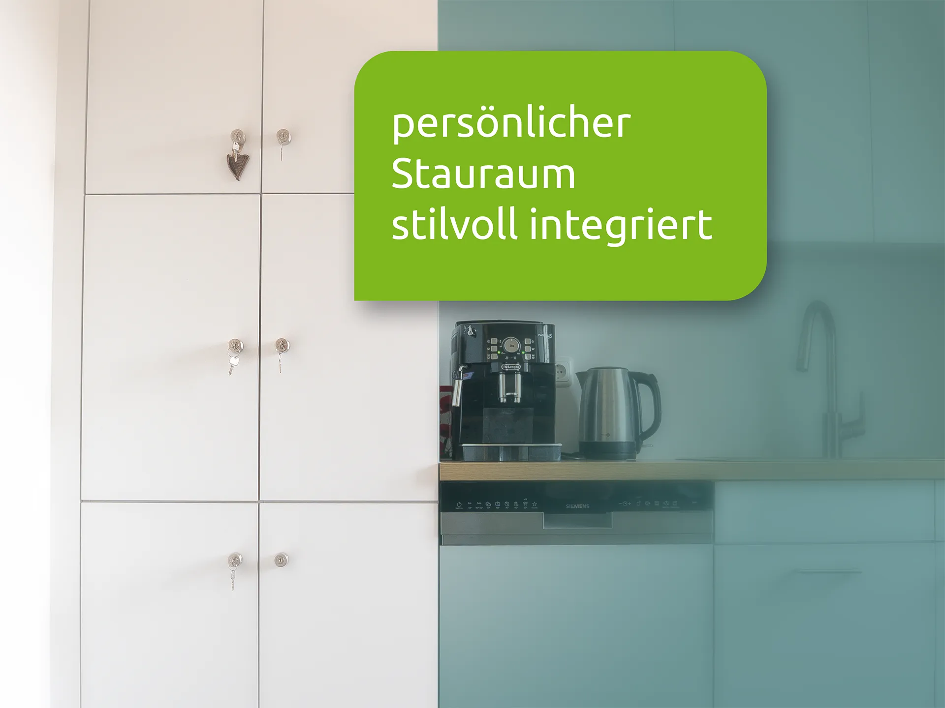 Mitarbeiterschließfächer stilvoll in die Praxis integriert